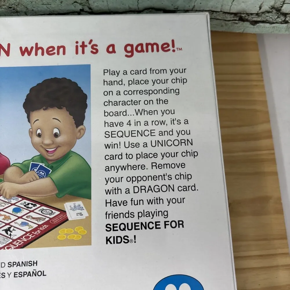 Sequence for Kids Preschool Board Game New Family Strategy Game Ages 3-6 NEW VTG